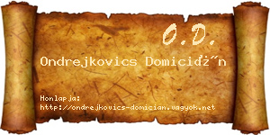 Ondrejkovics Domicián névjegykártya